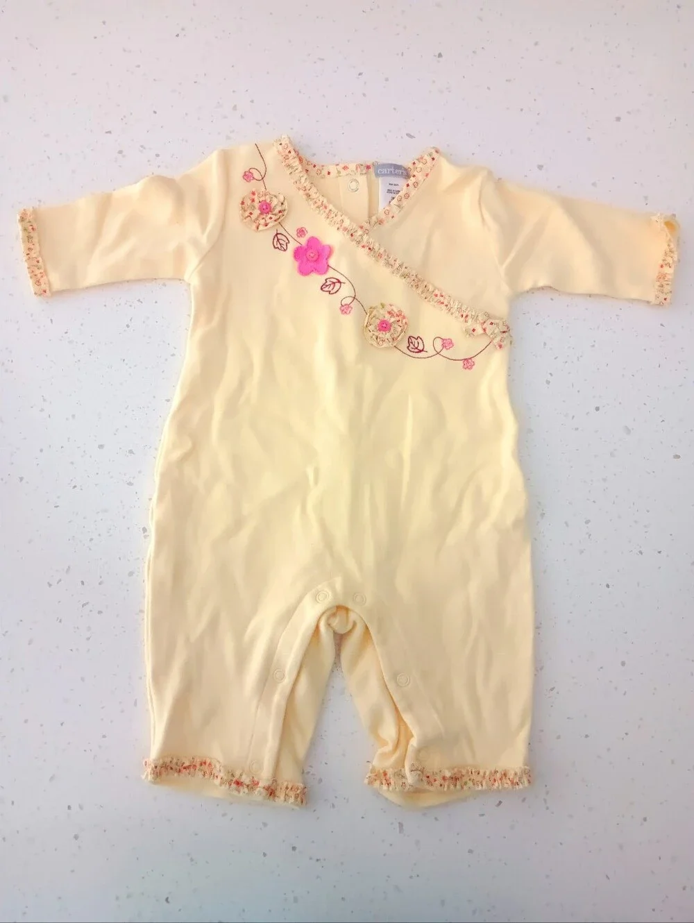 Vintage Carter's Yellow Floral Romper Size 3M